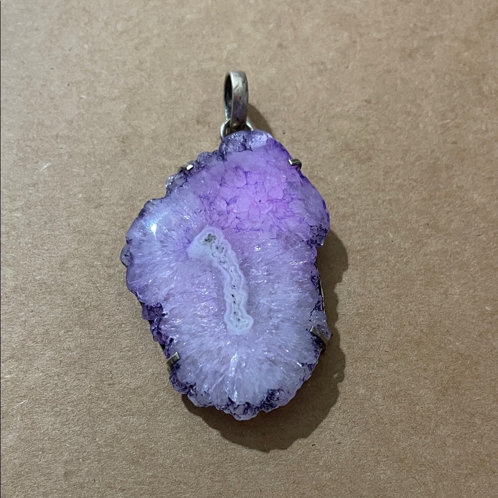 Purple Geode Pendant, Extra large geode pendant! Amazing wearable piece of art!